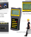 Handheld Ultrasonic Flow Meter With Clamp-On Sensor for Pipes DN15 to 700mm, featuring LED display and compact design
