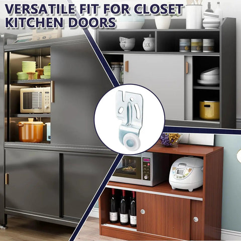 Eight Piece Sliding Closet Door Roller Kit For Top Hung Bypass Tracks Featuring Glides Like Butter Smooth Quiet Wheel Hardware Fits Like A Champ Zero Headache Setup with versatile fit for kitchen closet doors.