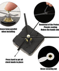Dope 5 Pack High Torque Quartz Clock Movements Kit installation guide showing hand placement and protective coating removal.