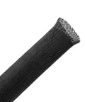 1 Inch PET Expandable Braided Cable Sleeve, 26 Ft Black Wire Loom, Anti Stretch And Anti Friction Sheathing shown in detail