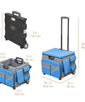 Mobile Folding Utility Cart With Canvas Organizer Bag, Grab And Go Rolling Cart for groceries tools laundry books and more