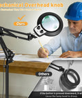 Engineer using Large Floor Magnifying Glass With Light And Stand, Adjustable Height Dialed Magnifier Lamp For Close Work