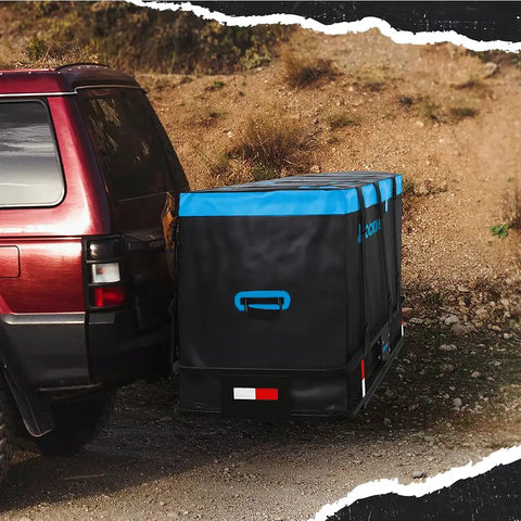 Big 25 Cu Ft Weatherproof Trailer Hitch Cargo Carrier Bag Set For Cars Trucks And SUVs Heavy-Duty 60x24x31 Inch on SUV