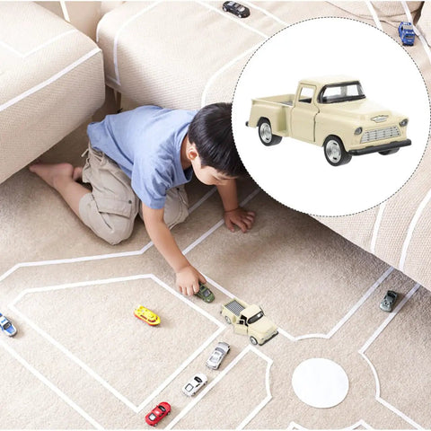 Child playing with Small Off Road Pickup Truck Model Toy Figure For Kids And Collectors, Realistic 4.92 Inch Mini Car Figurine