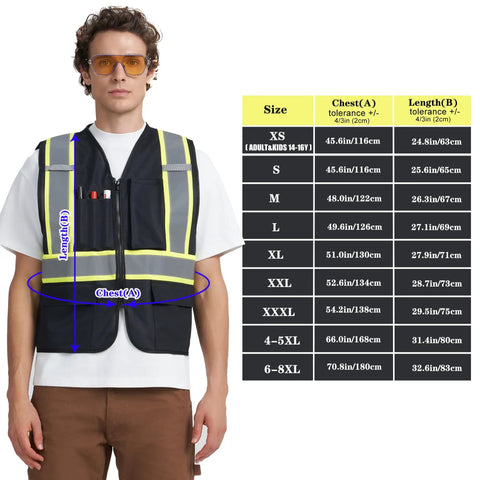 Custom Printed High Visibility Safety Vest With Wide Reflective Tape And Matte Black Build Designed For Hard Working Teams Wanting A Dope Fresh Edge On The Job.