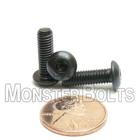 Heavy Duty Button Head Socket Cap Screws Ten Thirty Two By Five Eighths Inch In Alloy Steel With Black Oxide Finish For Tough As Nails Projects ASME B18 3 Hex Drive Compatible With One Eighth Inch Hex Keys Ten Pack Fasteners