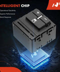 Trailer Brake Control Switch For Chevy Silverado Suburban Tahoe GMC Sierra Canyon Yukon 2014 To 2021 Replacement 23145874 Plug And Play Easy Install Beefed Up Fit Tow Ready Vehicle Towing Compatibility with intelligent chip in close-up view.