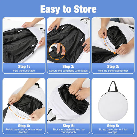Steps for folding Outdoor Laptop Sun Shade And Privacy Shield For Working On The Go Water Resistant Anti Glare Privacy Screen Hood