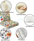 Outdoor Chair Cushions For Patio Furniture 24X24 Deep Seat Set With Removable Covers UV Resistant Waterproof Cushions showing floral pattern.