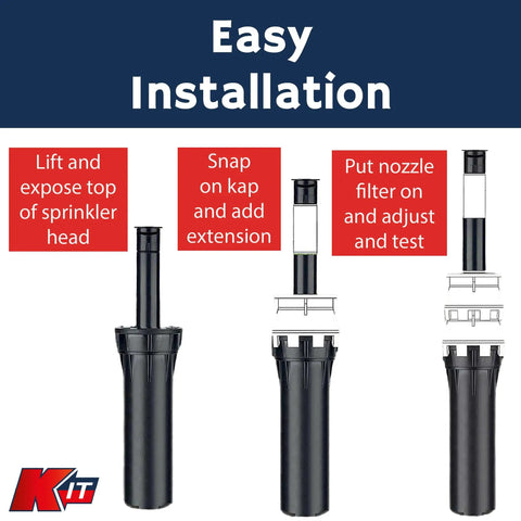 1.5 Inch Pop Up Riser Extension 10 Pack No Dig Stackable Irrigation Adapter Tool Free Height Lift Solution diagram