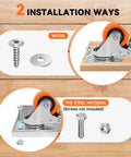 Installation methods for heavy duty caster wheels 2 inch with wood and steel bolt examples for versatile furniture attachment.