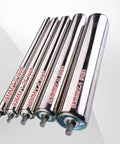 Front view of 2 Pack Industrial Steel Conveyor Rollers 2.4 Inch Diameter D60mm L190mm Heavy Duty Zinc Plated Built Tough