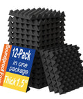 12 Pack One Point Five By Twelve By Twelve Inch Sound Proofing Egg Crate Foam Pads Noise Reducing Acoustic Panels For Walls Fire Retardant Foam Tiles To Cut Through Echoes And Get That Studio Vibe Without Breaking The Bank Totally Rad Upgrade, stacked foam panels