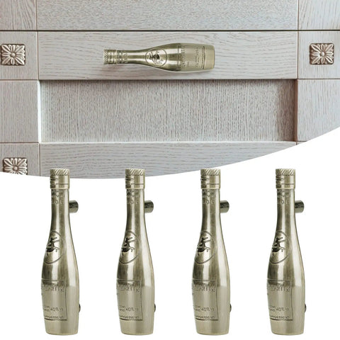 Antique Bronze Wine Bottle Cabinet Pulls Set For Drawers And Doors Retro Vibe Zinc Alloy Handles With Built To Last Durability Easy Mount