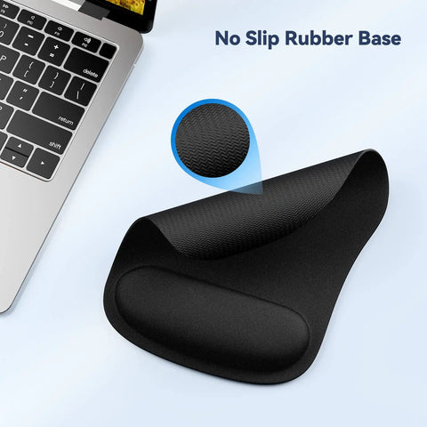Ergonomic Memory Foam Wrist Rest Mouse Pad For All Day Comfort And Pain Relief During Gaming And Office Tasks Waterproof Surface With Non Slip Base Portable And Travel Friendly For Computer Laptop Home And Travel