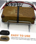 Heavy Duty Cargo Straps With Quick Release Buckles, 2 Pack Webbing Belts securing luggage on car rack, black and khaki.
