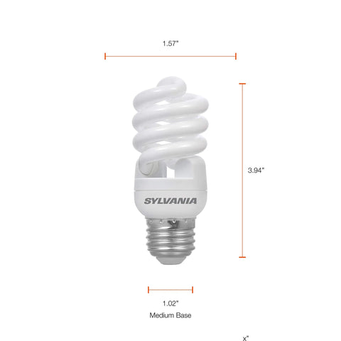 CFL T2 Twist Light Bulb 60W Equivalent 13W 800 Lumens Daylight 6500K 3 Pack Budget Friendly Energy Efficient Low Power Replacement