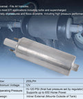 Beefed Up External Inline Fuel Pump Kit With High Flow 255 LPH Performance For 12V Vehicles displaying pump and specs