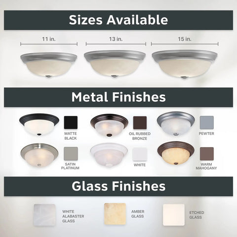 Reedley Dope Two Light Flush Mount Ceiling Light With White Alabaster Glass Shade In Pewter Finish Size and Finish Options