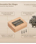 20 Pack Decorative Box Hinges One Point Seventy Seven Inch Bronze Zinc Alloy With Scalloped Edge on wooden box with screws