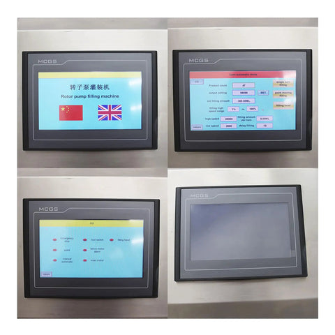 Control panel display for Pro Grade 110V Rotary Pump Filler For Thick Pastes And Runny Liquids With Durable Steel Housing.