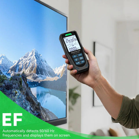 3 In 1 EMF Detector And Rechargeable EMF Meter For Home Use Office Setup And Travel, Measures Electric Field Magnetic Field And RF Radiation With Triple Axis X Y Z Detection And RF Signal Split For WiFi Phone And Microwave, handheld near TV