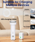 Eunhdet cordless vacuum pump for storage bags; white plastic with grey collar and USB charging cable.