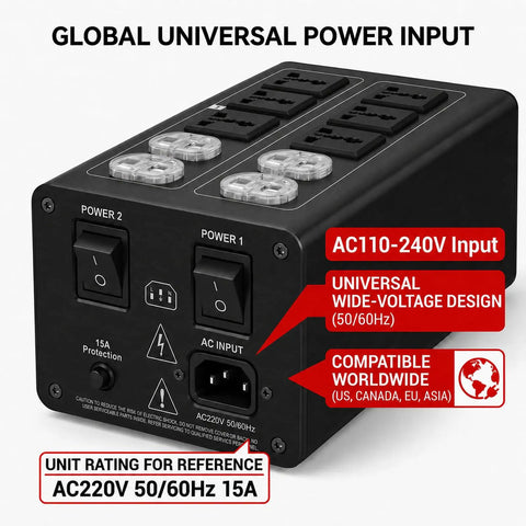 Absolute Next Level Ac88 Power Conditioner For Home Theater And Studio Gear Noise Eliminator with global power input.