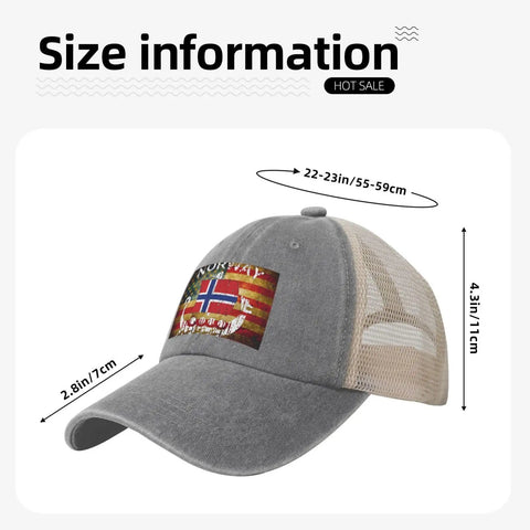 Unisex Dragon Boat Norway Flag Baseball Cap Gray Low Profile Dad Hat Go To Everyday Comfort Breathable 100 Percent Cotton Hat