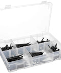 Open plastic case showing Drywall Screw Assortment Kit 220-Piece Coarse-Thread Steel Phillips-Head Screws For DIY Home Repairs