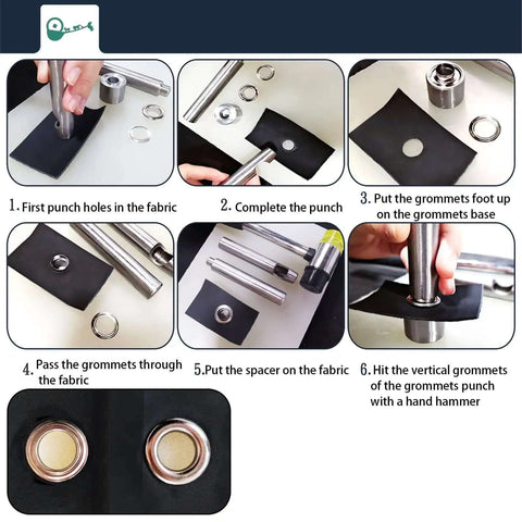 Step-by-step guide using 2mm Copper Grommet Kit With Eyelets And Washers In Plastic Storage Box For Shoes Bags Clothes DIY Projects