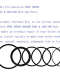 Nail Gun Overhaul Kit For N80S N80SB N80SBM N80C SDN11RH with piston and O-rings in original packaging.