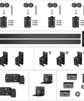 Beefy Heavy Duty Exterior Sliding Barn Door Hardware Kit With 450 Lb Capacity Black Powder Coat Finish 8 Ft Box Rail System