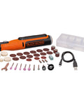 Versatile Cordless Rotary Tool With 35 Piece Accessory Kit 8V Max Power For Grinding Cutting Sanding And Polishing Four Collet Sizes