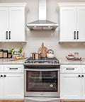 Rock Sick Matte Black Cabinet Knobs, 30-Pack Solid Round Designs For Kitchen And Closet Glow Up on stylish white kitchen cabinets.