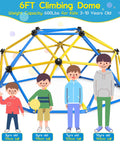 6 Ft Geometric Dome Climber For Kids Indoor Outdoor Play Set With Durable Climbing Grips Supports Up To 600 Lbs Jungle Gym
