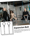 Stainless Steel Eye Bolts Hanger Kit For Heavy Duty Lifting And Hanging Expansion Bolts With Snap Hooks Five Piece Set For Pro Grade Secure Rigging Gear Racks And Hardware Projects used for aerial yoga studio suspension
