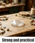KT6808 Compatible Jewelry Tumbler Lid on crafting table with jewelry for polisher and rock tumbler cleaning tasks