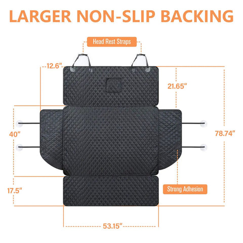 Heavy Duty Waterproof SUV Cargo Liner For Dogs With Bumper Flap Protector, Non Slip Dog Cargo Mat For Full Size SUVs, size illustration