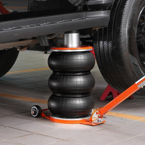 Beefy Five Ton Pneumatic Air Jack With Heightened Column And Adjustable Handle Thick Rubber Pad For Safer Lifts under vehicle