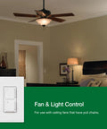 Maestro Dual Fan And Light Dimmer Switch For Dimmable LEDs Incandescent And Halogen Bulbs Single Pole White Finish MACLLFQWH