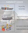 DT 2 Pin Connector Kit Waterproof Automotive Wire Connectors with 5 Pairs Gray DT04 2P Male and DT06 2S Female diagram