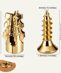 Heavy Duty Hinge Repair Screw Kit with 6 by 14 mm expansion anchors, shown with dimensions for wood doors and cabinets
