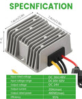 Side view of Beefy 30V To 60V Input 24V 20A Buck Converter Module 480W Waterproof Power Regulator With Fuse For Golf Carts