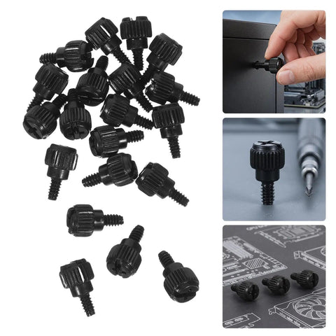 Heavy Duty Black M3.5 6-32 Computer Thumb Screws 100 Pcs Carbon Steel Case Fasteners for PC side panel assembly