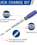 11 In 1 Screwdriver And Nut Driver Set With Comfort Grip And Interchangeable Bits All In One Portable Multi Bit Tool displayed with details.
