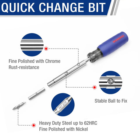 11 In 1 Screwdriver And Nut Driver Set With Comfort Grip And Interchangeable Bits All In One Portable Multi Bit Tool displayed with details.