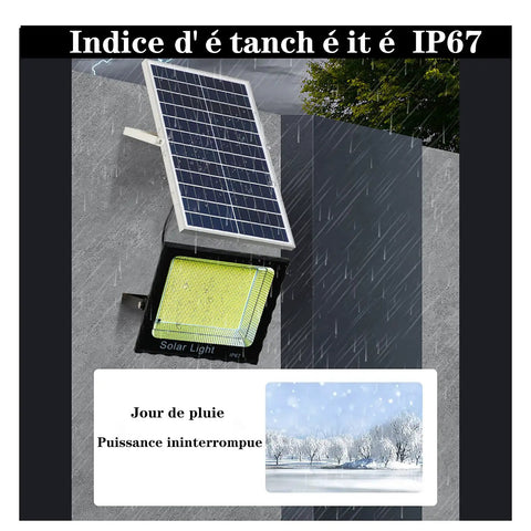 JUDYSSY Solar Garden Outdoor Lights 300W, 400W, Solar Flood Light Led Street L, Black, mounted solar light with waterproof technology.