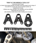Must-Have Trim Tilt Pin Wrench Set For Outboard Motors Fits Johnson Hydraulic End Caps 38mm 32mm 35mm Sizes Replacement Kit Perfect Fit And Easy Install, black metal wrench heads and pins