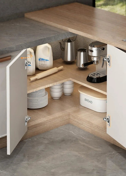 Slam Free 170 Degree Cabinet Hinges Two Pack Full Overlay Heavy Duty Steel Concealed Soft Close Hardware durable latch in kitchen cabinet.